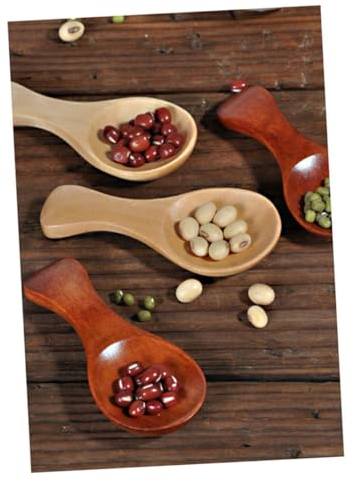 Ciieeo 8 Pcs Wooden Spoon Ice Cream Scoop Short Handle Sugar Utensils Simple Wooden Kitchen Dining Room Chairs Spoons Slotted Coffee Bamboo Japanese-Style Small Spoon