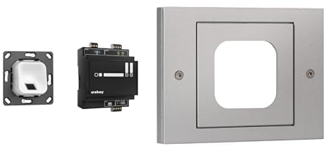 ekey xLine Fingerprintset für Unterputzmontage, ohne Rahmen, weiß + ekey Gira xLine Rahmen TX_44, aluminiumgrau
