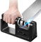 Knife Sharpener- 4 in 1 Knife Sharpening with Non-Slip Base,4 Stage Manual Sharpener for Sharpening Kitchen Knives - Ceramic Stone, Tungsten Carbide Plates, Diamond rods.