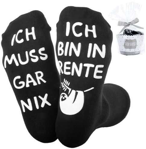 Belillpipi Rentner Geschenk Mann, Rentner Lustige Socken für Männer Papa Opa Oma, Ruhestand Geschenk Socken mit Spruch Abschiedsgeschenk Kollegen Renteneintritt
