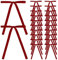 Lamppdcor Archi Rossi 24 Pezzi di Fiocchi Natalizi Fiocchi di Velluto Rosso per Albero 7x5 Bows Brow Cravatta Multiuso Nastro per Albero di Natale, avvolgimento Regalo, Artigianato, Ghirlanda, Swag