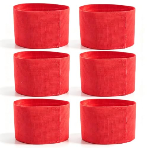 Fußball-Kapitänsarmband, 6 Stück, verstellbare Fußball-Armbänder, elastische Kapitänsbänder, Fußball für Erwachsene und Jugendliche, Outdoor-Fußball-Spielerbänder