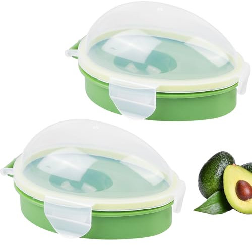 2 Stück Avocado box, Avocado-Aufbewahrungsbehälter, Avocado Keeper Holder Avocado Lagerung Obst Aufbewahrungsbox Behälter für Avokado wiederverwendbarer Avocado-Behälter Für Arbeit Hochschule Outdoor