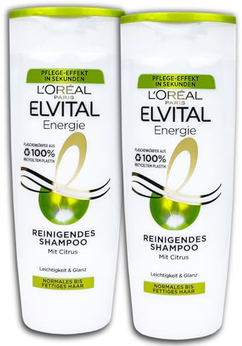 2 er Pack Loreal Elvital Shampoo Energie Citrus 2 x 300 ml