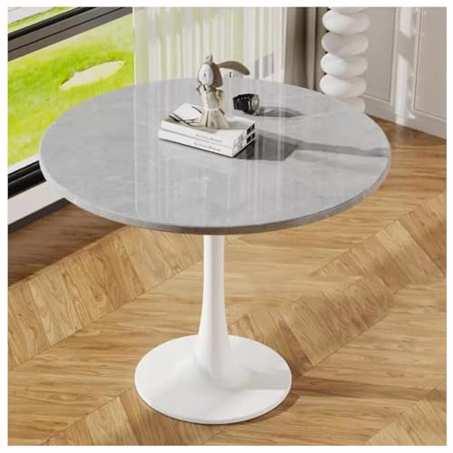 Mid Century runder Esstisch aus Metall mit großem Tulpensockel, ideal für kleine Räume im Esszimmer, Wohnzimmer oder Café, erhältlich in 60 cm Größe (4 Farboptionen)