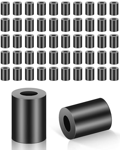Jeboler Distanzhülsen M6×11×15mm, 50Stk ABS Abstandshalter Kunststoff Runde | Distanzscheiben Schwarz Nylon Unterlegscheiben Isolierung Abstandshülsen ohne Gewinde Säulen Distanzhülse für Schrauben