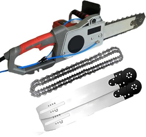 Electric Concrete Chain Saw,Handheld Brushless Chainsaw,Concrete Cutting Chain Saw,Electric Diamond Chain Wall Cutter,for Slotted Rebar,Marble,Bricks and Marble,480mm