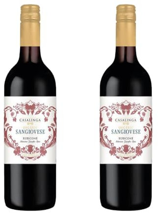 Casalinga Sangiovese IGT Organic Red Wine 13% ABV | 2 x 75cl Bottle | Vegan Friendly | Fruity & Smooth | Italian Red from Rubicone | Bursting with Ripe Red Fruits | Ideal with Pasta & Grilled Dishes