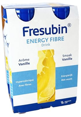 Fresubin ENERGY FIBRE Drink Vanille - Hochkalorische Trinknahrung mit Ballaststoffen von Fresenius Kabi, 300 kcal pro Flasche, glutenfrei, laktosearm, mit Ballaststoffen ideal bei Mangelernährung