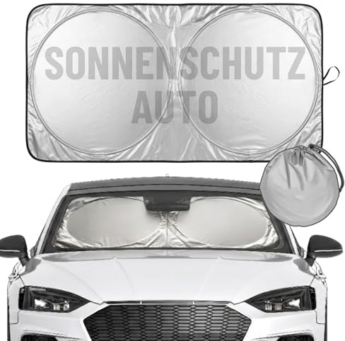 Clikeaze Parasol Coche Delantero 150x70 cm - Protector Solar para Parabrisas - Parasol Reflectante Plegable - Anti-UV y Térmico - con Bolsa Compacta 26x25x2 cm