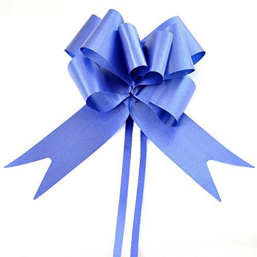 SHATCHI Large 50mm/5cm Ribbon Pull Bows for Party Wall, Gift Wraps, Christmas Trees, Wedding, Birthday Hampers Decoration Florist, Navy Blue, 10pcs