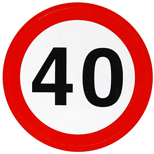 Udo Schmidt GmbH & Co Aufkleber 40 Geburtstag Ø 9cm 12 Stck.Sticker Dekoration Geburtstagsdeko