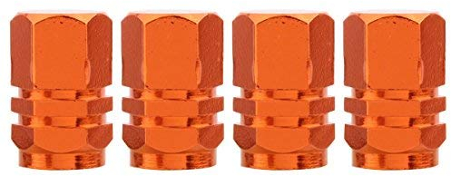 TOMALL Orange Hexagon Style Rad Reifen Ventilkappen für SUV 4WD Felgen Staubschutz