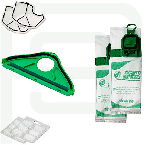 Kit Risparmio 12 sacchetti 12 profumi 2 griglie motore 1 setola per folletto VK 140 150 VK140 VK150 PIESSEONLINE