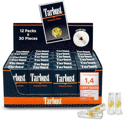 Tarbust 360 Cigarette Filters Tips for Regular and King Size, Smart Tar Filters for Cigarettes, 360 Plastic Compatible with 8mm Mouthpiece for Smoking
