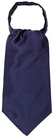 WANYING Herren Satin Krawattenschal Ascotkrawatte Schal Cravat Ties Halstuch Einfach Schick für Gentleman - Einfarbig Dunkelblau