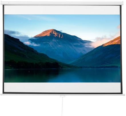 HOMCOM Schermo di Proiezione 100 Pollici Formato 4:3 Regolabile Ottimo Contrasto Tessuto Metallo 203 x 152 cm Bianco Nero