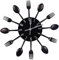 Hua Express Kitchen Wall Clock 3D Modern Creative Kitchen Cutlery Spoon Fork Timelike Wall Clock Wall Sticker Room Home Decoration (Colorful) (black)