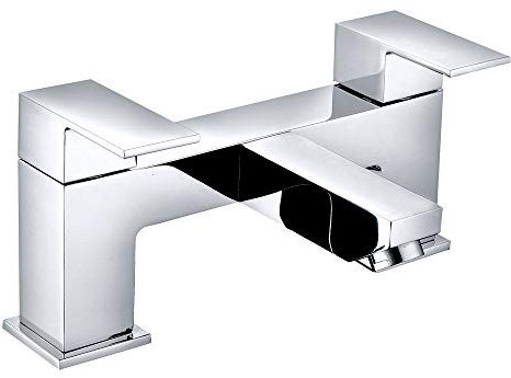 NRG Bath Filler Mixer Tap Bathroom Square Dual Handle Tub Level Faucet