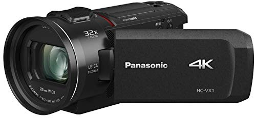 Panasonic HC-VX1 4K Camcorder 24X LEICA DICOMAR Lens 1/2.5 BSI Sensor, Three O.I.S. Stabilizer Systems HDR Mode Wireless Multi-Camera Capture Black (Renewed)