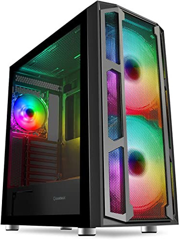 GameMax F15M ATX PC Gaming Case, ARGB, Mesh Front Panel, Tempered Glass, ARGB Hub | Black