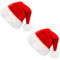 CCINEE Weihnachtsmütze aus Samt/Plüsch für Kinder, Weihnachtsmann-Hüte, roter Hut für Heimdekoration, Partyzubehör, 2 Stück