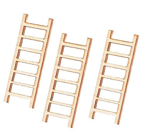 3pc Mini Ladder Wooden Step Ladder Furniture Miniatures Fairy Garden Ornaments Figurine Diy Micro Gift Decor