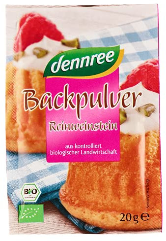 Dennree Bio Backpulver Reinweinstein 6er Pack (6 x 80g)