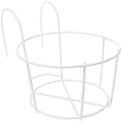 GUMEI Balcone Rotondo Vaso di Fiori Cesto ringhiera in Ferro Recinzione Appeso Porta Piante in Vaso