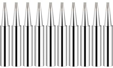 Saipor 10pcs 900M-T Soldering Iron Tips Solder Iron Replacement Tip Soldering Bits for 900M Station Tool for Hakko, TENMA, ATTEN, Quick, Aoyue, Yihua Soldering Station(900M-T-2.4D)