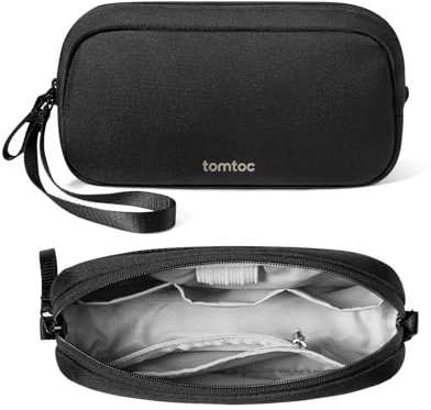 tomtoc Recycled Portable Storage Pouch Bag Case Accessories Organizer Compatible with MacBook Laptop Charger, Mouse, Cables, Hub, Power Adapter, Power Bank, Toiletries, Cosmetics, Personal Items