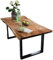 SAM Baumkantentisch 180x90 cm Quarto, Akazienholz massiv + nussbaumfarben, Esstisch mit schwarzem U-Gestell, Esszimmertisch/Holztisch Industrial-Design, Tischplatte 26 mm