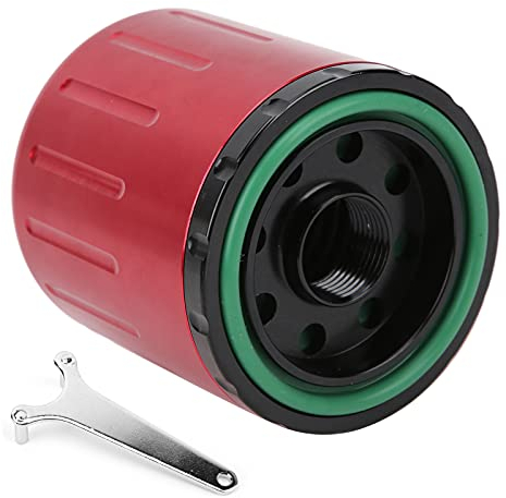 Ölfilter Motor, High Flow Ölfilter M20x1,5 Gewinde mit Magnet Waschbar Wiederverwendbar(rot)