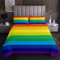 Loussiesd Regenbogen Tagesdeck 220x240cm Wohndecke für Mädchen Bunt Streifen Design Bettüberwurf rot Orange Gelb Grün Blau Violett Steppdecke mit 2 Kissenbezug