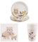 JAHEMU Jungle Animaux Fête Fournitures Vaisselle Anniversaire Animaux Assiettes Serviettes Tasses Vaisselle de Fête pour Fête d'enfants, Fête de la Forêt, Baby Shower (36 Pièces)