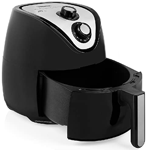 Suinga Friteuse sans huile XXL. Volume 4,5 L. Puissance 1500 W. Panier antiadhésif, panneau de commande analogique, minuterie et température réglable de 80 à 200 °C [Classe énergétique A]