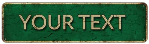 通用 Letrero de Metal Personalizado Divertido rústico Vintage Metal Road Old Town Road Street Sign su Propio Nombre Logo Placa Placa 4x16 Pulgadas