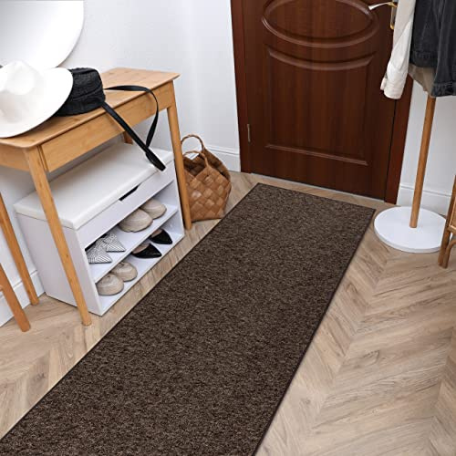 rugsx Läufer Superstar für Flur, Korridor, Büro, Küche, moderner Läufer, braun 110x370 cm