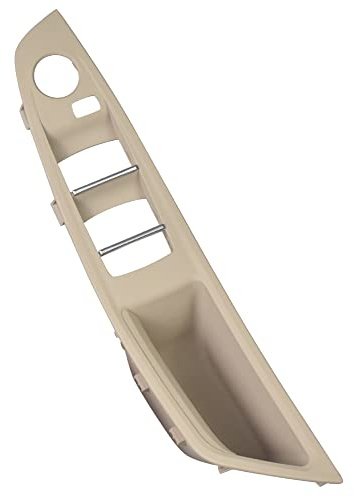 Kakulkomen Right Hand Drive RHD Interior Door Armrest Handle Panel Pull Trim Cover Without Mirror Folding Switch Button for B-MW 5 Series F10 F11 F18 (Beige-White)