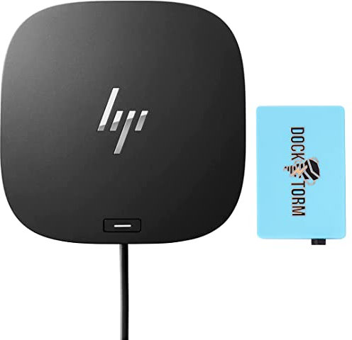 HP USB-C Essential Dock G5 Bundle with Docztorm USB Hub (8 in 1 Adapter for USB-C and Thunderbolt-Enabled Laptops, Notebooks and PCs - Single Cable for Charging, Networking, or Data Transfers), Black