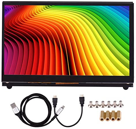 Karlak raspberry pi,7 Inch HD IPS tive Touchsn Display 1024 * 600 Resolution Small Portable Monitor with USB HD Interface Compatible with Raspberry Pi Educational Tool