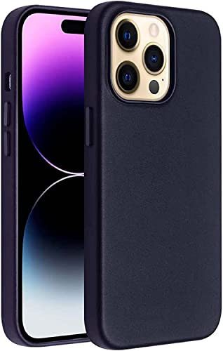 SKXMOD Cover posteriore in pelle di alta qualità, per Apple iPhone 14 Pro Max Case 2022 antiurto [ricarica wireless magnetica] Cover protettiva (colore: blu)