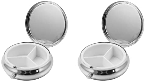 Pillendose 3 Fächer Medizin Pillendose, Tablettendose für den täglichen Gebrauch, Tragbare Pillendose für Tasche oder Geldbörse Pillendose Dekorative Medizin Vitamin Organizer Einzigartiges Geschenk