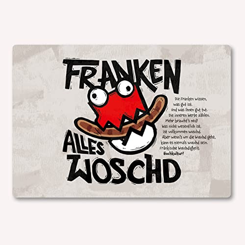 Franken Alles Woschd! Postkarten-Kollektion – 19 Woschdkaddn | 19 Grußkarten mit humervollen Motiven aus Franken, für Geburtstag, Hochzeit oder einfach nur für Grüße