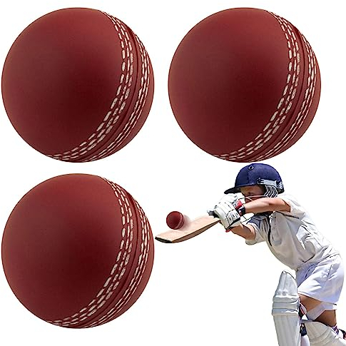 Anloximt Sport-Cricketball - Cricket-Tennis-Übungsbälle - Tragbarer weicher Trainings-Cricketball für drinnen und draußen, handgenähter Club-Cricketball für Training, Anfänger