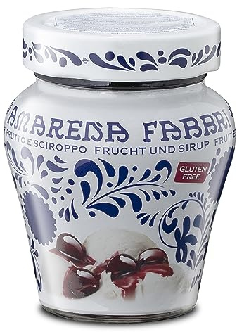 Food-United AMARENA-KIRSCHEN 4x230g | FABBRI 1905 | in Sirup | Halb-Kandiert | Amarene | Amarenakirschen aus Italien | fabbri amarena cherries | für Joghurt-Eis Dessert Topping Garnitur Cocktail (4)