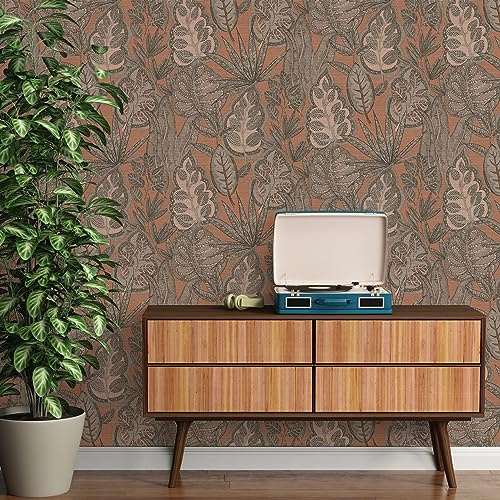 A.S. Création Blättertapete Rosa Grau Taupe Braun - Livingwalls Famous Garden 393462 - Vliestapete - 10,05 m x 0,53 m - Made in Germany