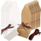 Hayaww Geschenkboxen Aus Kraftpapier Quadratische GeschenkBoxen Mit Deckel Kartonage Geschenkverpackung Kleine PapiertüTen SüßIgkeiten Karton FüR Hochzeit Geburtstag (Braun+Weiß 16pcs, 6.5*6.5*4.5 cm)