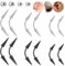 BodyAce 12Stücke Spitze Ohrringe Helix Piercings, Schwarz Spitze Augenbrauen Rook Piercing Banane, Edelstahl Piercing Barbells Rings Körperschmuck (Stablänge:10mm)
