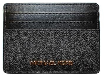 Michael Kors Jet Set Travel Grand porte-cartes en cuir Saffiano Imprimé MK (Noir), Noir , Taille unique, Moderne